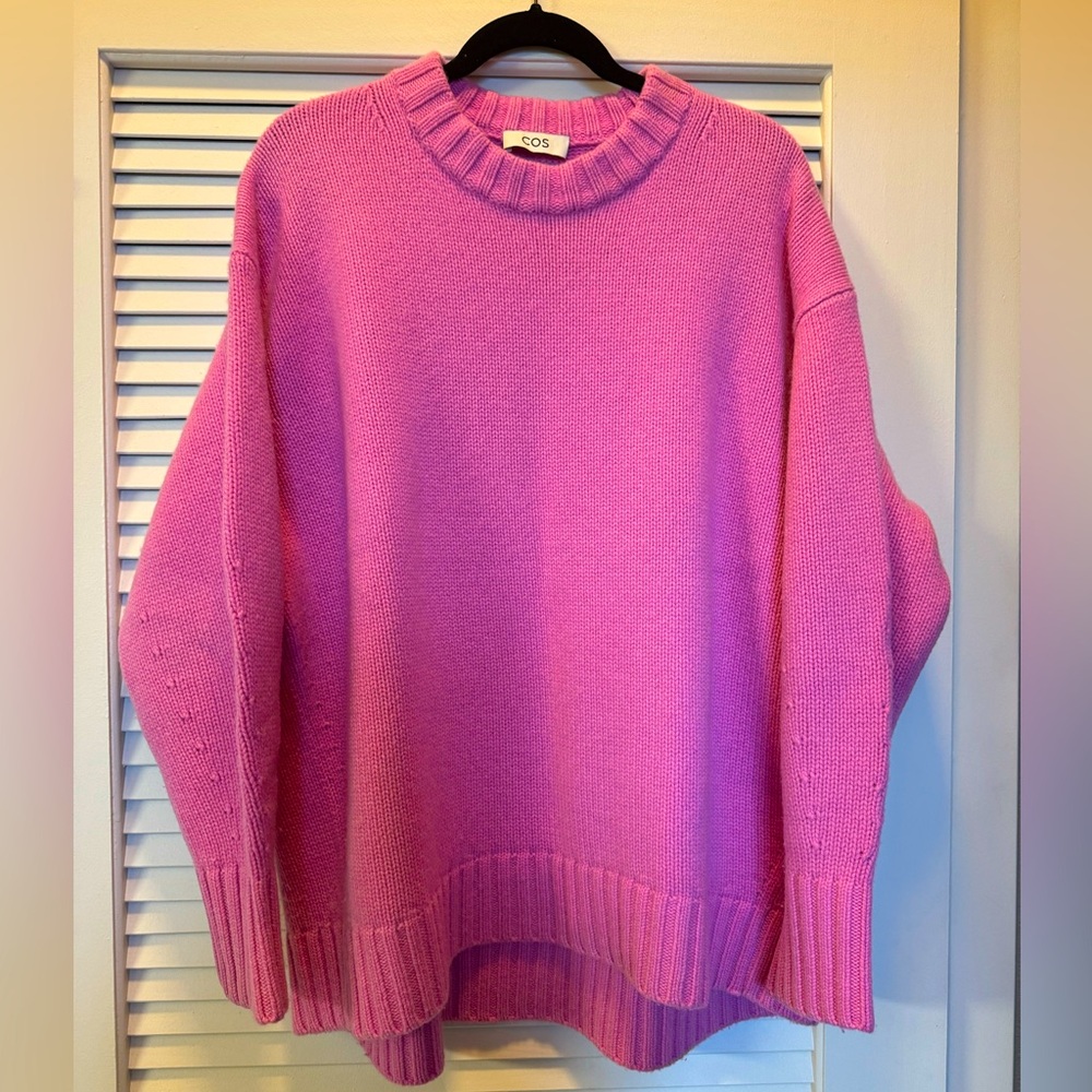 COS Chunky Pure Cashmere Crewneck Sweater, size L